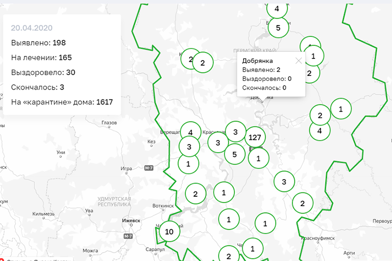 Есть ли коронавирус в Добрянке?