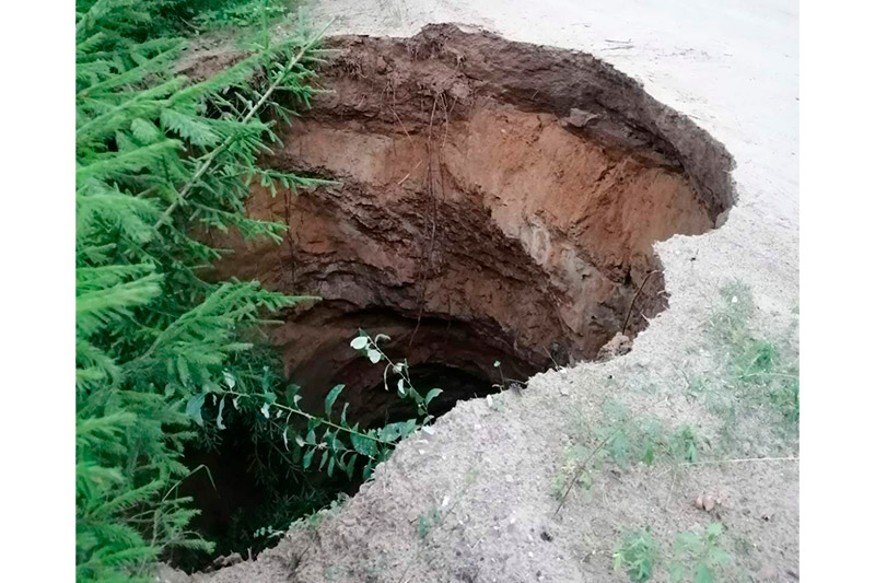 В Полазне обрушилась дорога