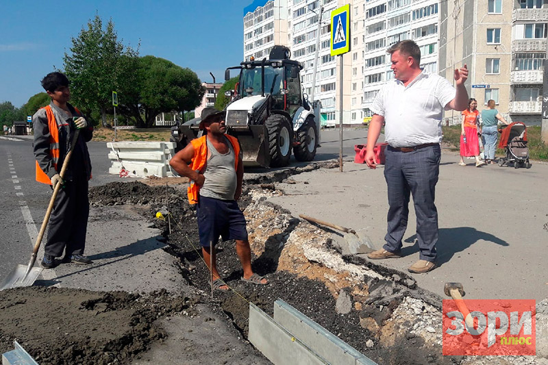 Продолжается ремонт дороги в Добрянке
