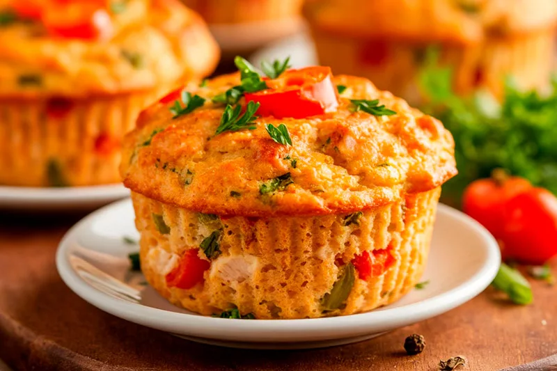 Маффины из курицы с овощами