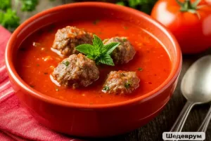Томатный суп с фрикадельками