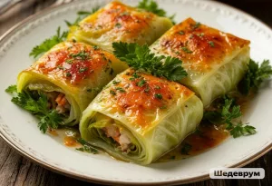 Рыба, запечённая в листьях пекинской капусты