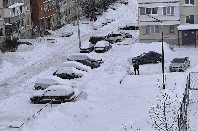 Снегопады в городе